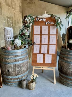 Mariage décoration sur le thème vignes, vin au Chateau de Roquefeuille