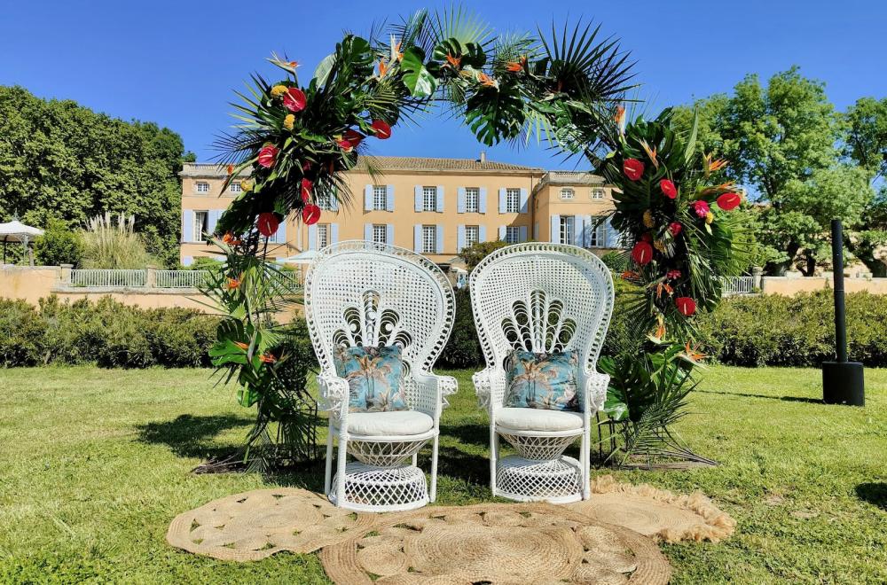 décoration mariage tropical